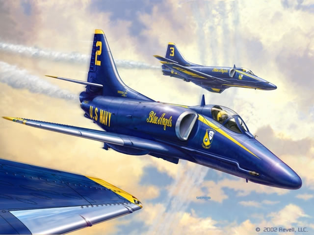 "Blue Angels Skyhawks" - Stu Shepherd - A-4 Skyhawk Aviation Art